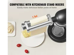 Rodillo para Massa SucceBuy Accesorio para Masa para Mezcladora KitchenAid, Rodillo en Hoja de Acero Inoxidable