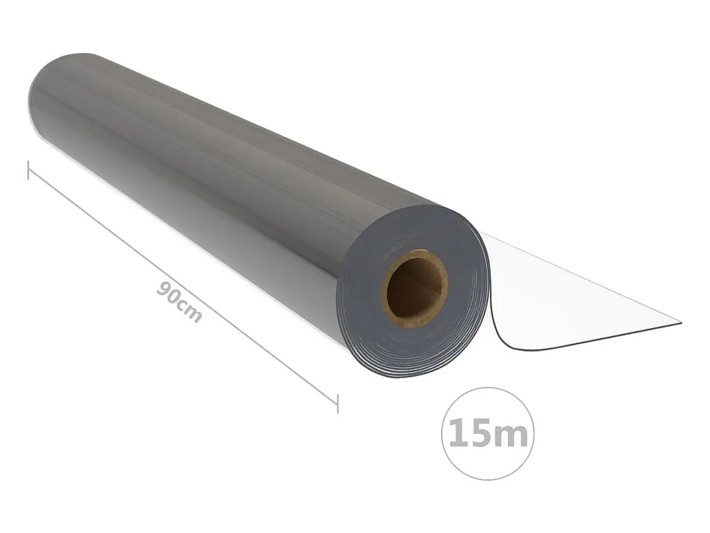 Rollo de protector de mesa PVC transparente 0,9x15 m 1,6 mm