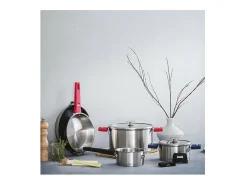 Sartén de acero inoxidable desmontable de 32 cm con sistema Click & Lock y mangos intercambiables - Colección COMBI LACOR