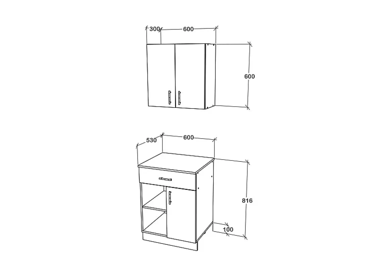 Set Cocina Berna haaus, Antracita/Blanco, L 60 cm