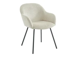 Set de 2 sillas con reposabrazos de pana y metal negro - Beige - MARENZIA