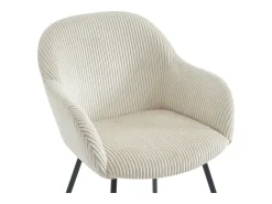 Set de 2 sillas con reposabrazos de pana y metal negro - Beige - MARENZIA