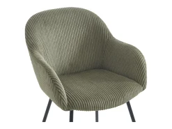 Set de 2 sillas con reposabrazos de pana y metal negro - Kaki - MARENZIA
