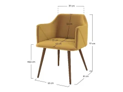 Set de 2 sillas con reposabrazos de terciopelo amarillo mostaza - Daisy