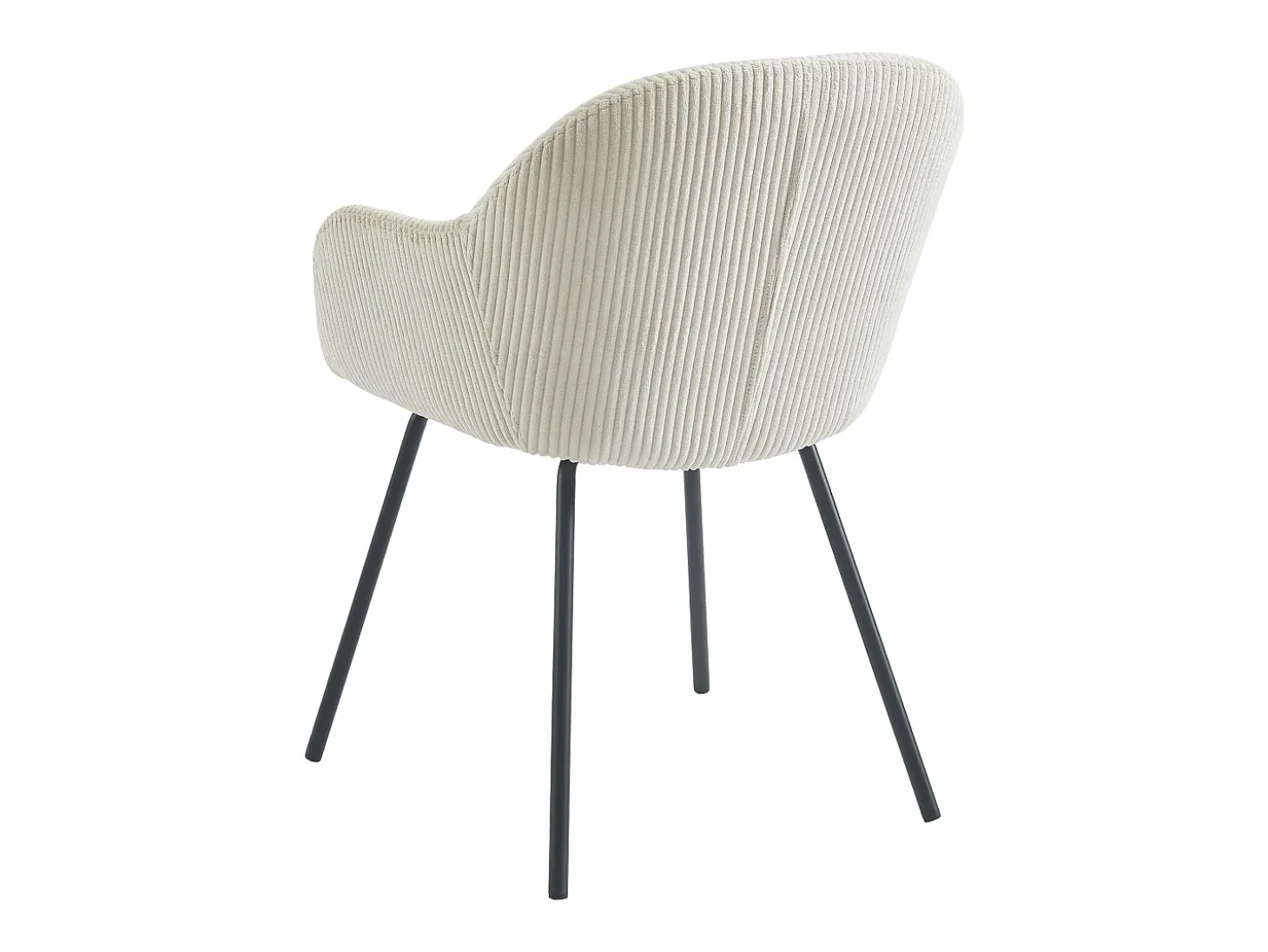 Set de 6 sillas con reposabrazos de pana y metal negro - Beige - MARENZIA