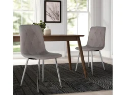 Set de 4 sillas con respaldo y el asiento acolchados color gris