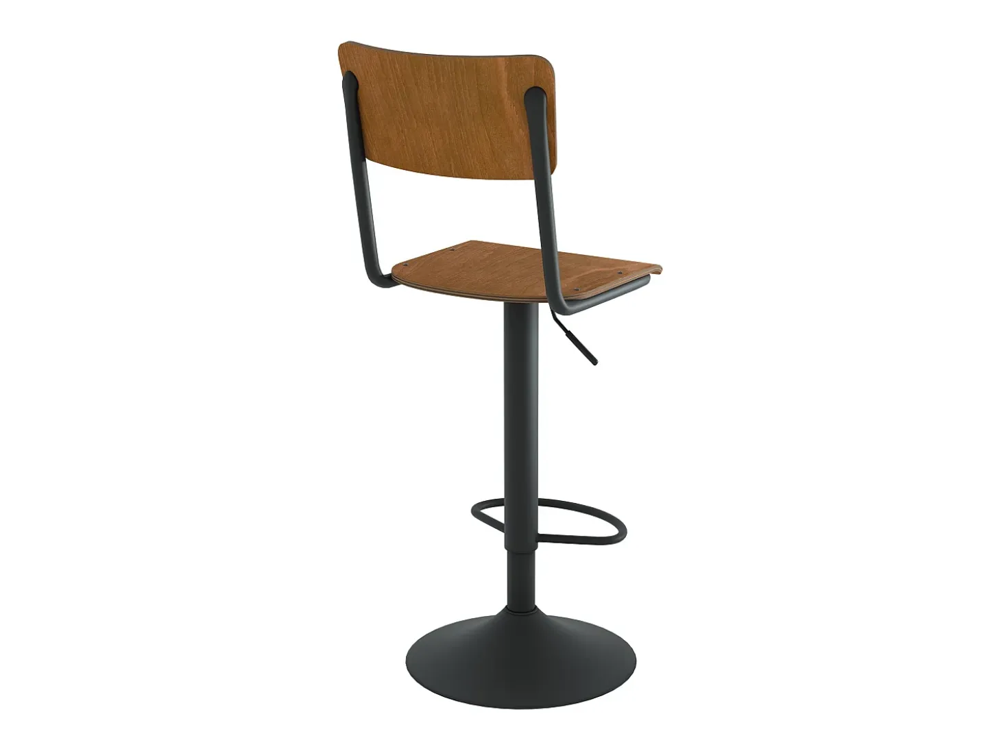 Set de 2 sillas de bar ajustables 60/80 cm en madera oscura - Clem