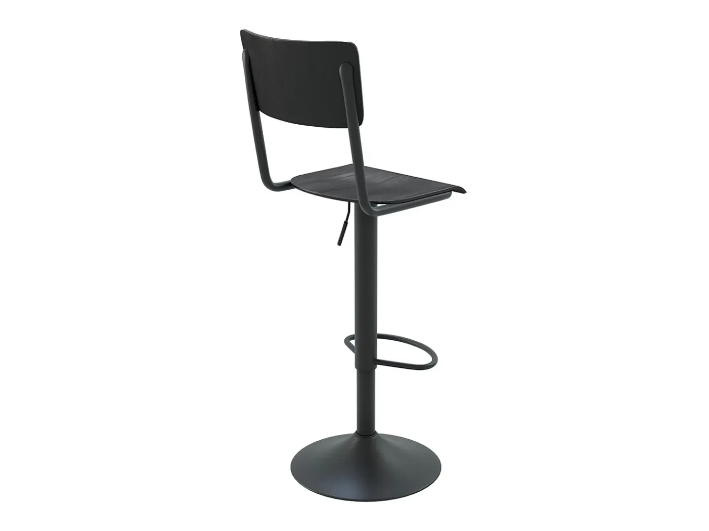 Set de 2 sillas de bar ajustables 60/80 cm en madera negra - Clem