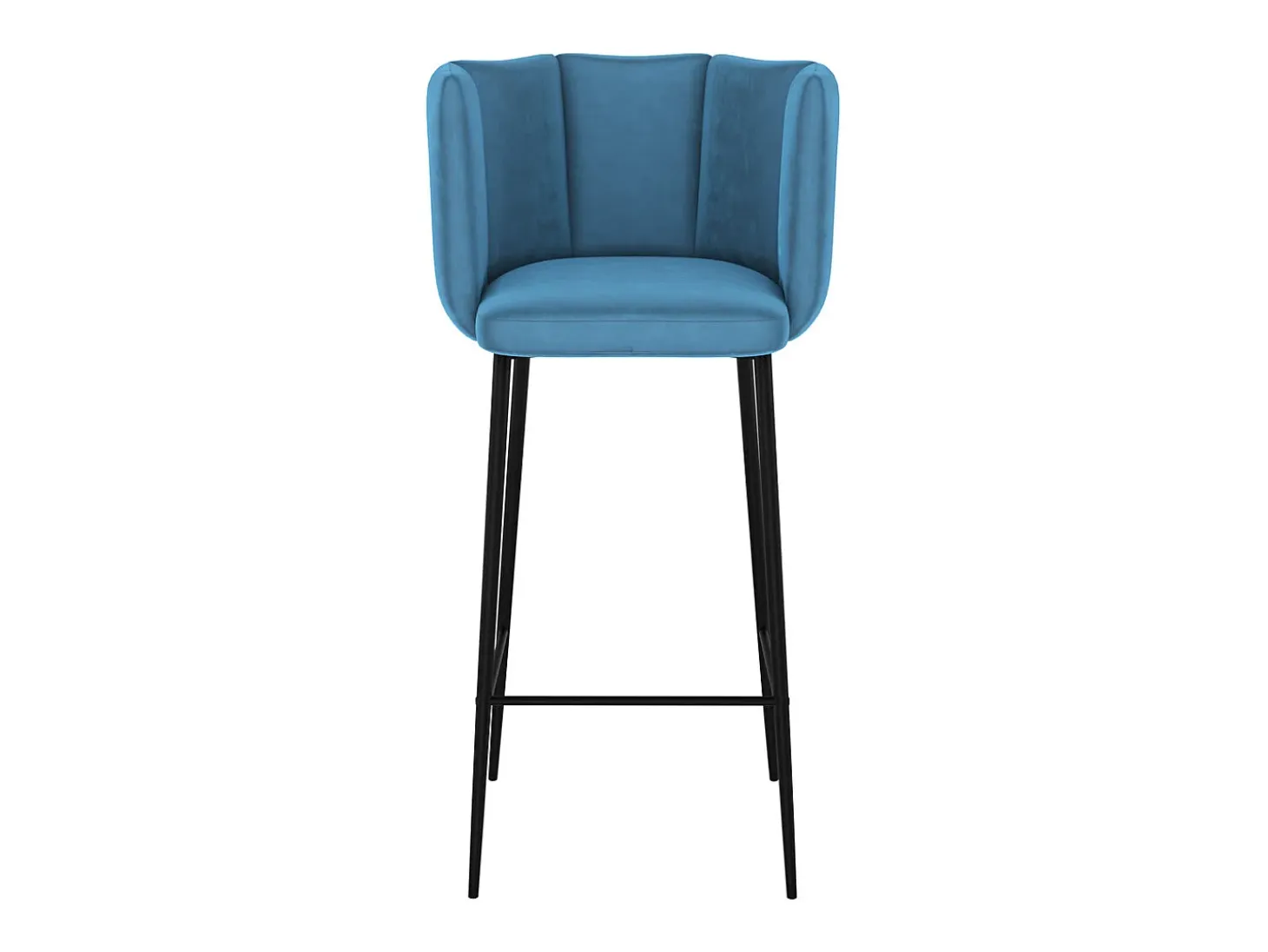 Set de 2 sillas de bar de terciopelo azul 75 cm - Rosy