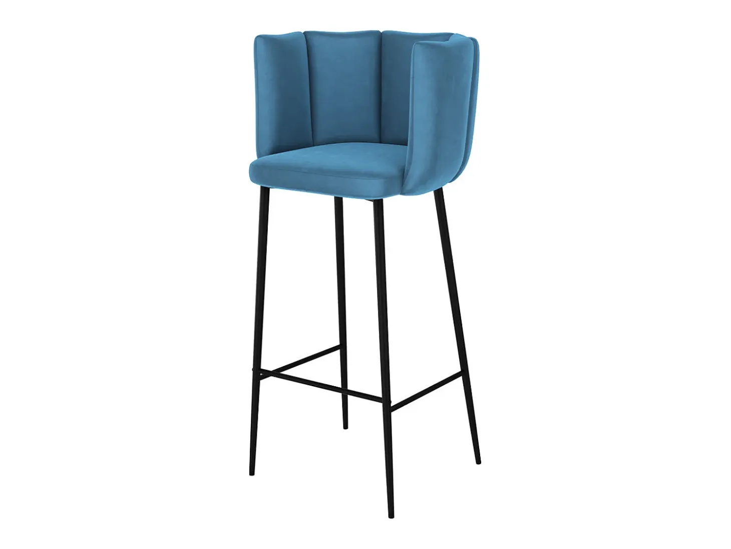 Set de 2 sillas de bar de terciopelo azul 75 cm - Rosy