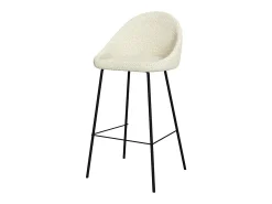 Set de 2 sillas de bar de media altura en tela beige 75 cm - Misty