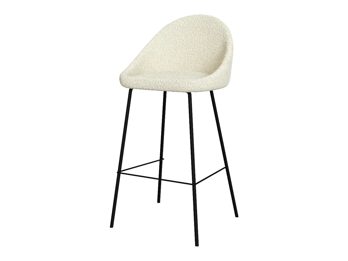 Set de 2 sillas de bar de media altura en tela beige 75 cm - Misty