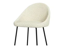 Set de 2 sillas de bar de media altura en tela beige 75 cm - Misty