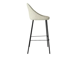 Set de 2 sillas de bar de media altura en tela beige 75 cm - Misty