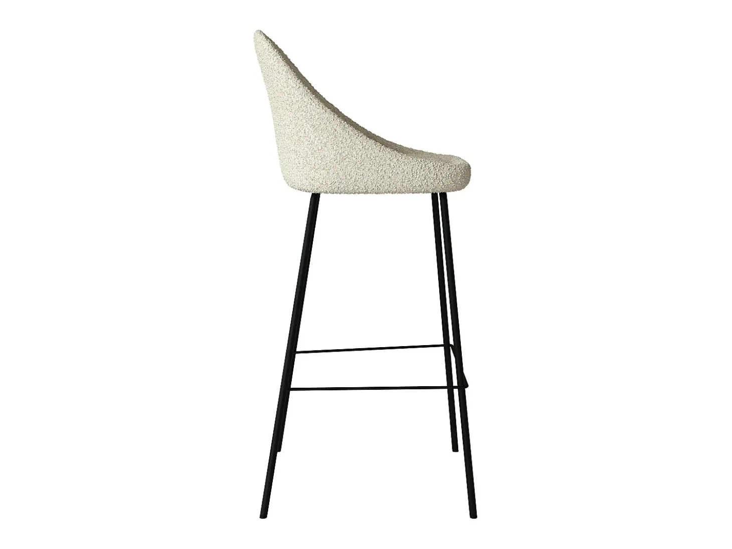 Set de 2 sillas de bar de media altura en tela beige 75 cm - Misty
