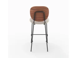 Set de 2 sillas de bar de tela beige 65,5cm - Simone