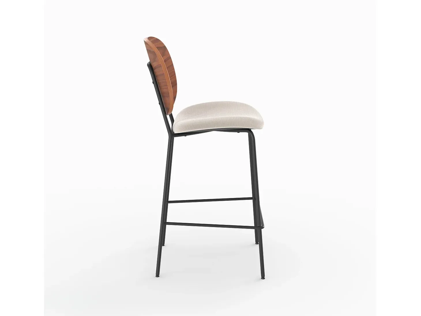 Set de 2 sillas de bar de tela beige 65,5cm - Simone