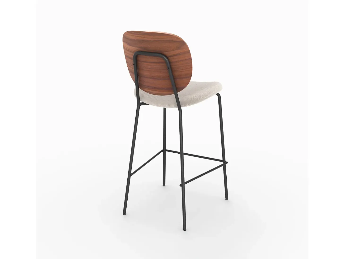 Set de 2 sillas de bar de tela beige 65,5cm - Simone