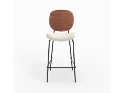 Set de 2 sillas de bar de tela beige 65,5cm - Simone