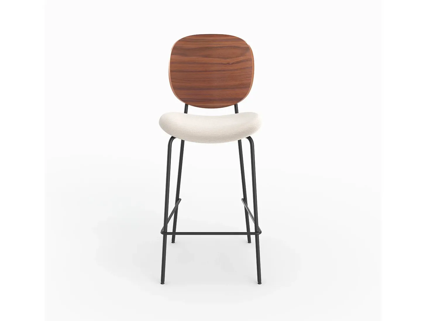 Set de 2 sillas de bar de tela beige 65,5cm - Simone