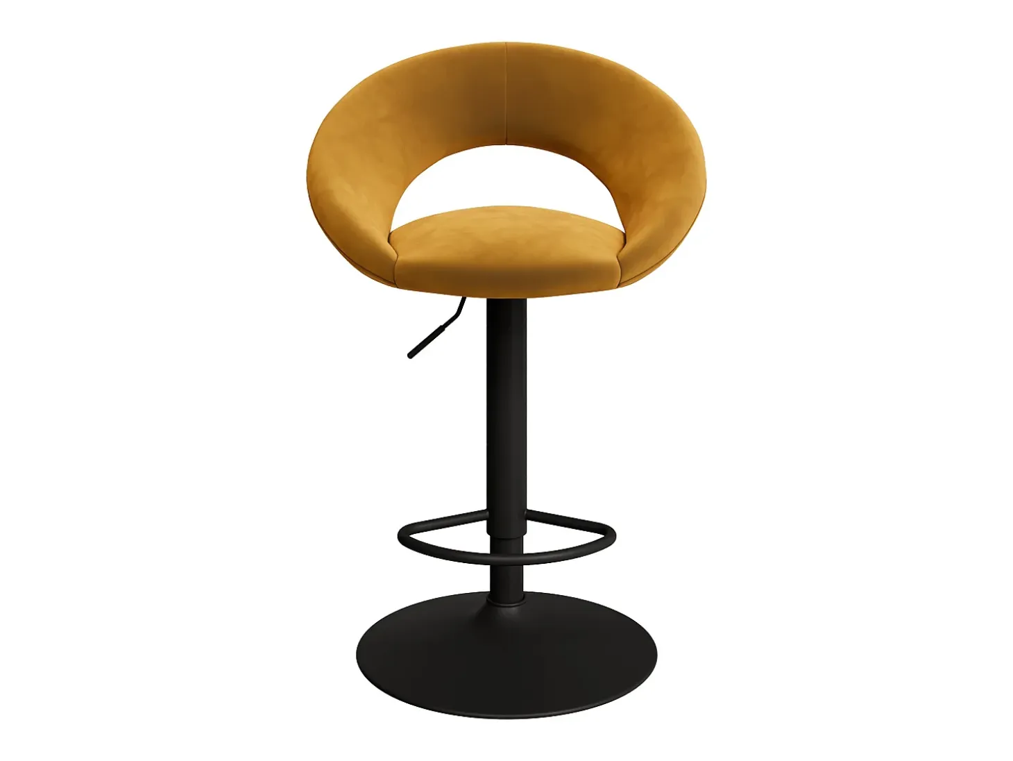 Set de 2 sillas de bar en metal negro y terciopelo curry 61/76,5 cm - Cloclo