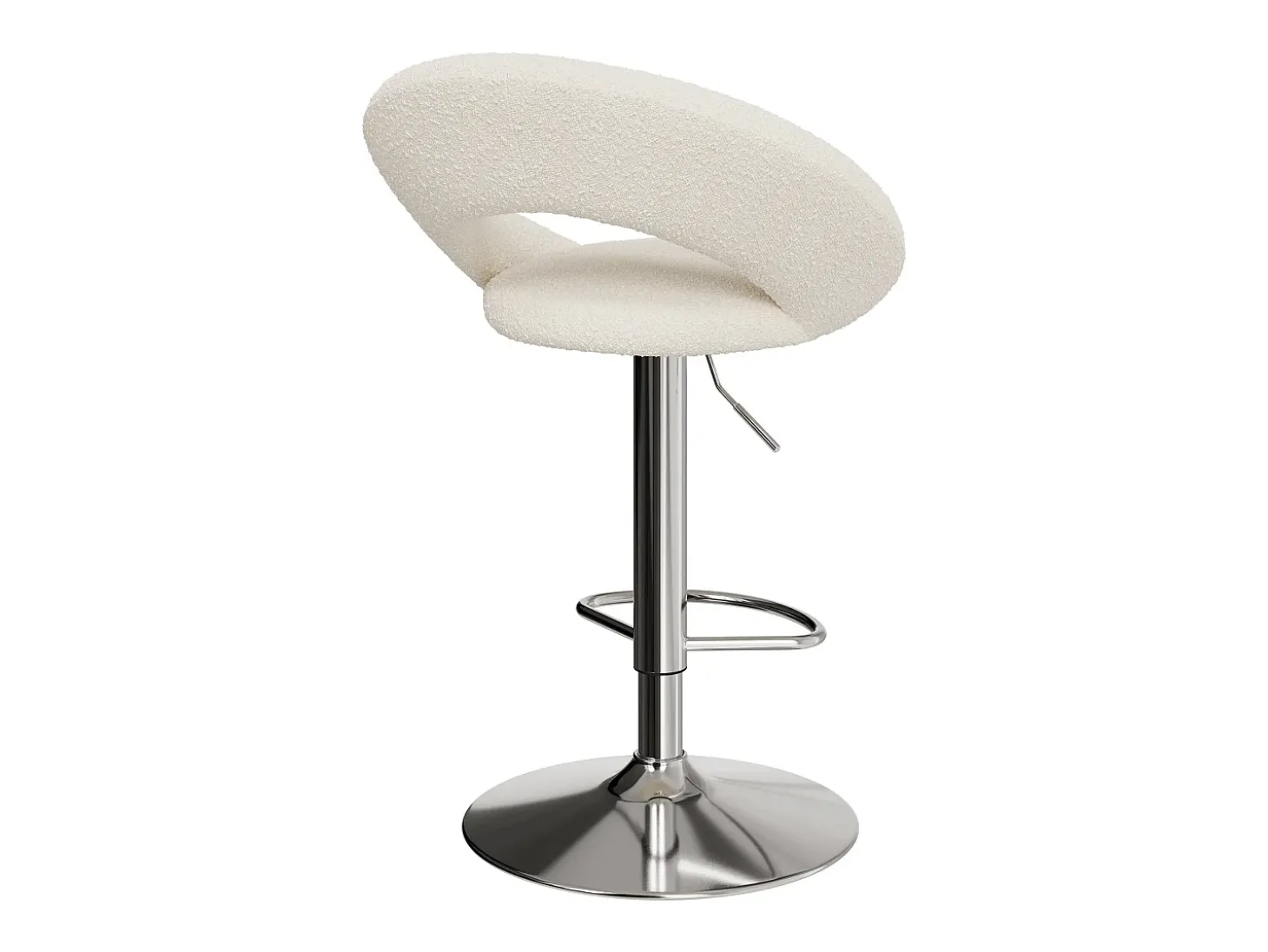 Set de 2 sillas de bar en metal y tejido bouclé 61/76,5 cm - Cloclo