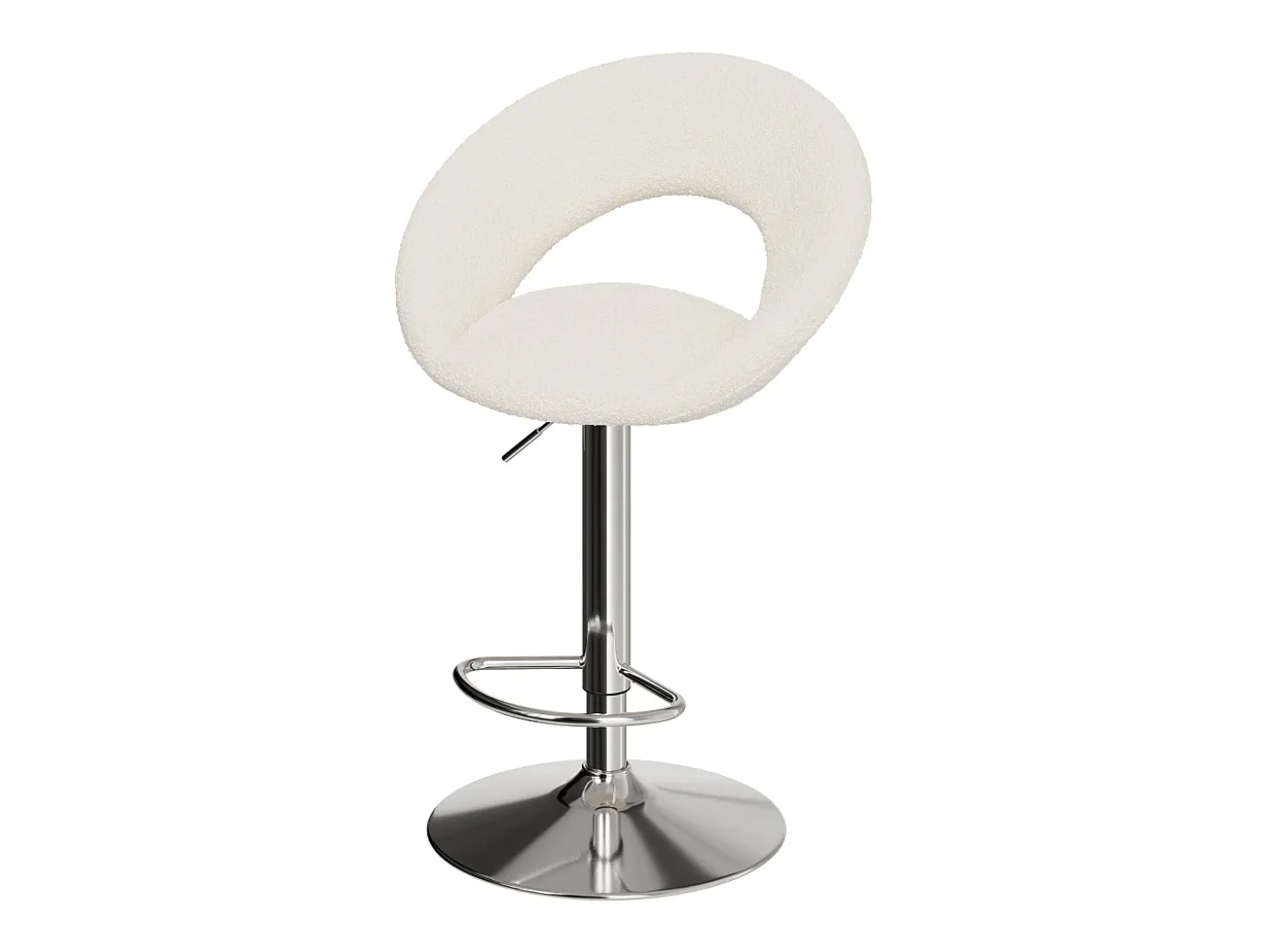 Set de 2 sillas de bar en metal y tejido bouclé 61/76,5 cm - Cloclo
