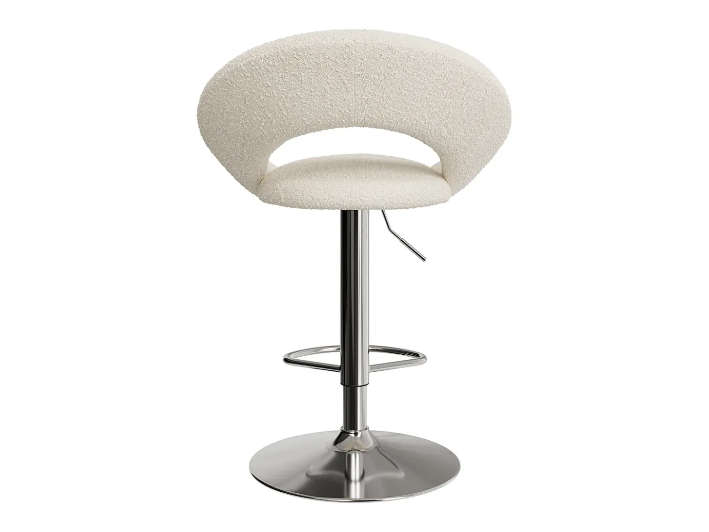 Set de 2 sillas de bar en metal y tejido bouclé 61/76,5 cm - Cloclo
