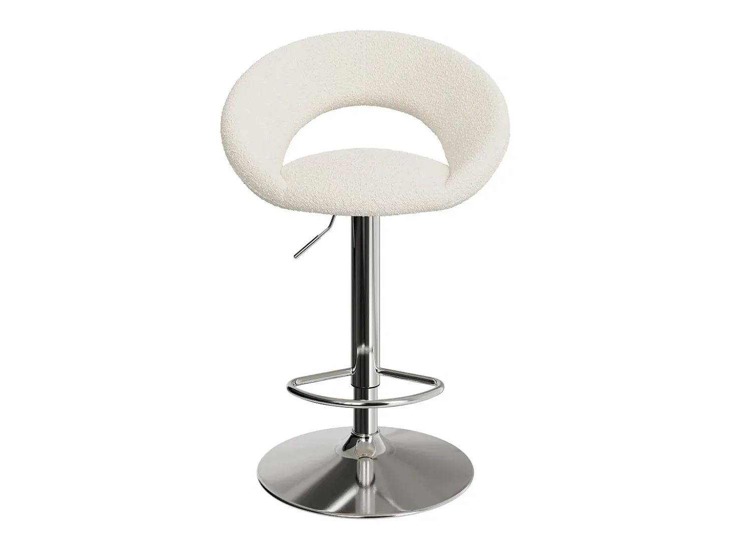 Set de 2 sillas de bar en metal y tejido bouclé 61/76,5 cm - Cloclo