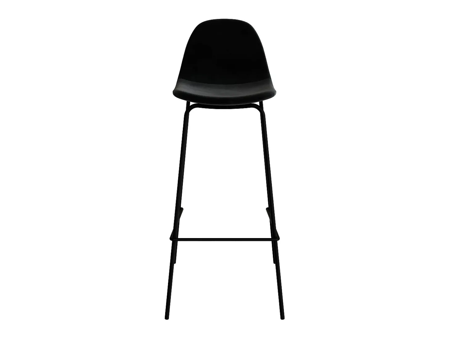 Set de 2 sillas de bar en terciopelo negro 75 cm - Henrik