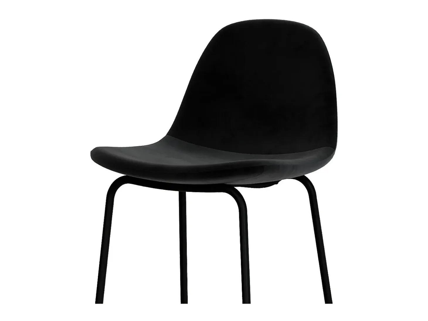 Set de 2 sillas de bar en terciopelo negro 75 cm - Henrik