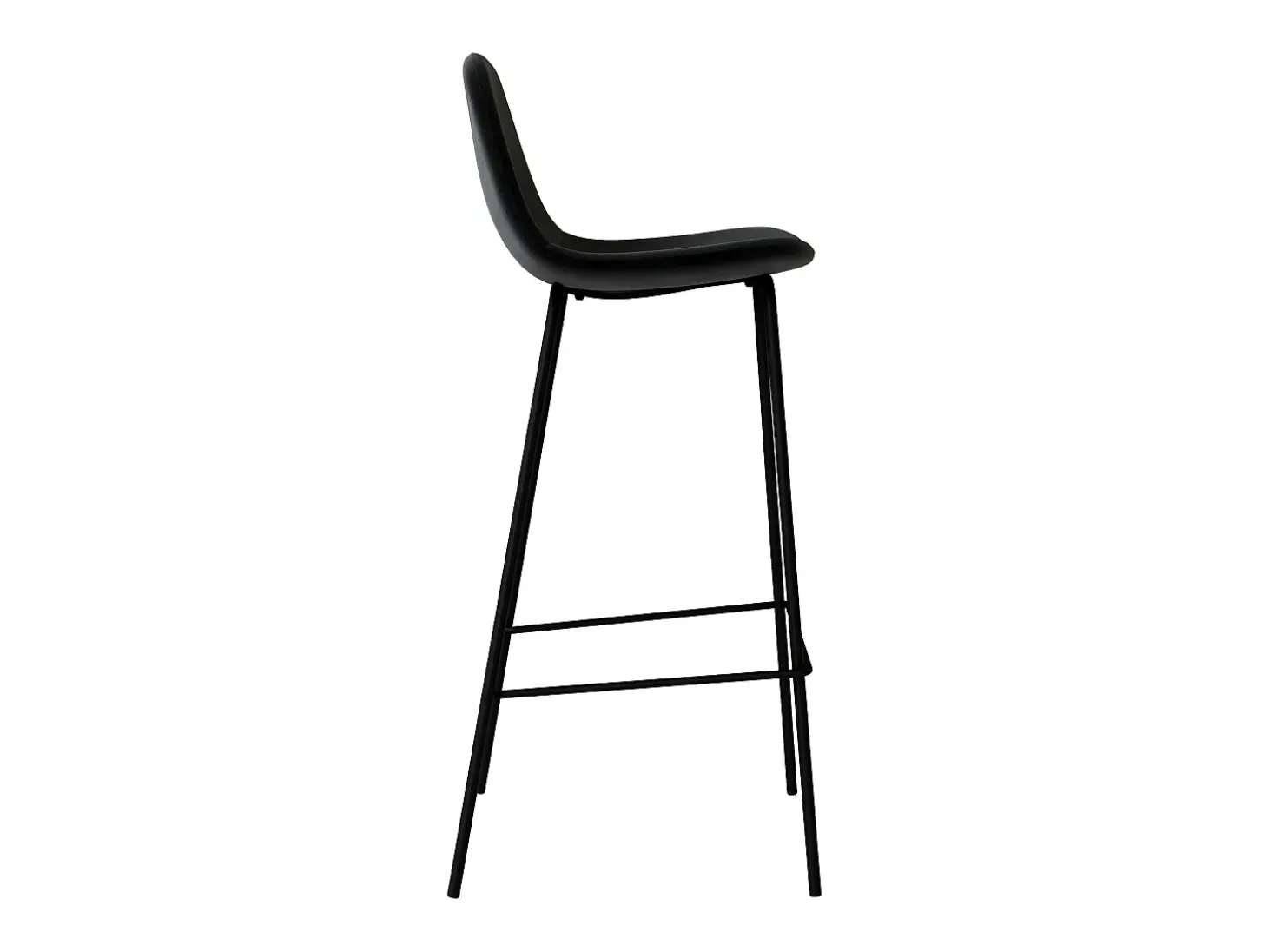 Set de 2 sillas de bar en terciopelo negro 75 cm - Henrik