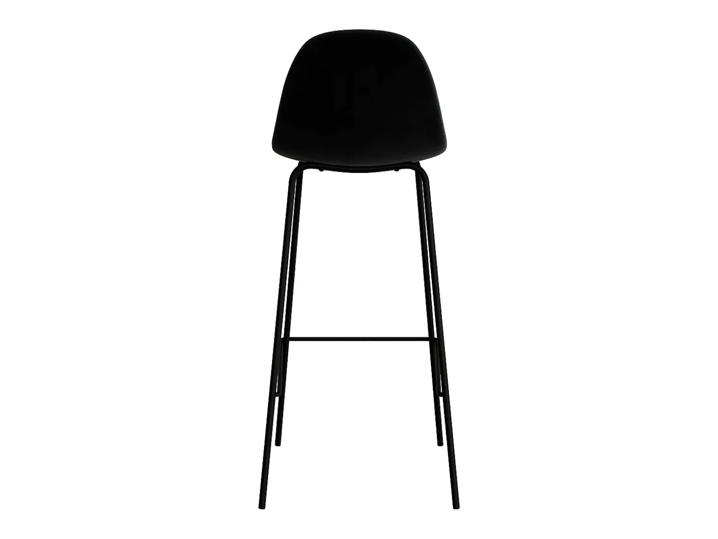 Set de 2 sillas de bar en terciopelo negro 75 cm - Henrik