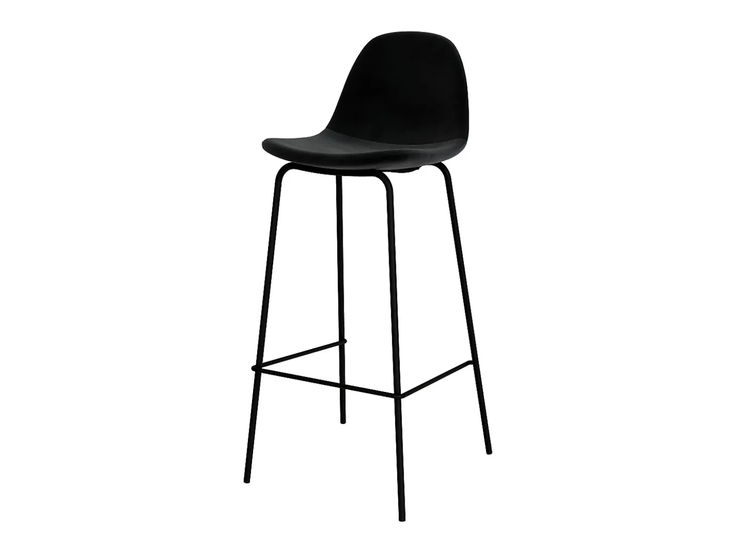 Set de 2 sillas de bar en terciopelo negro 75 cm - Henrik