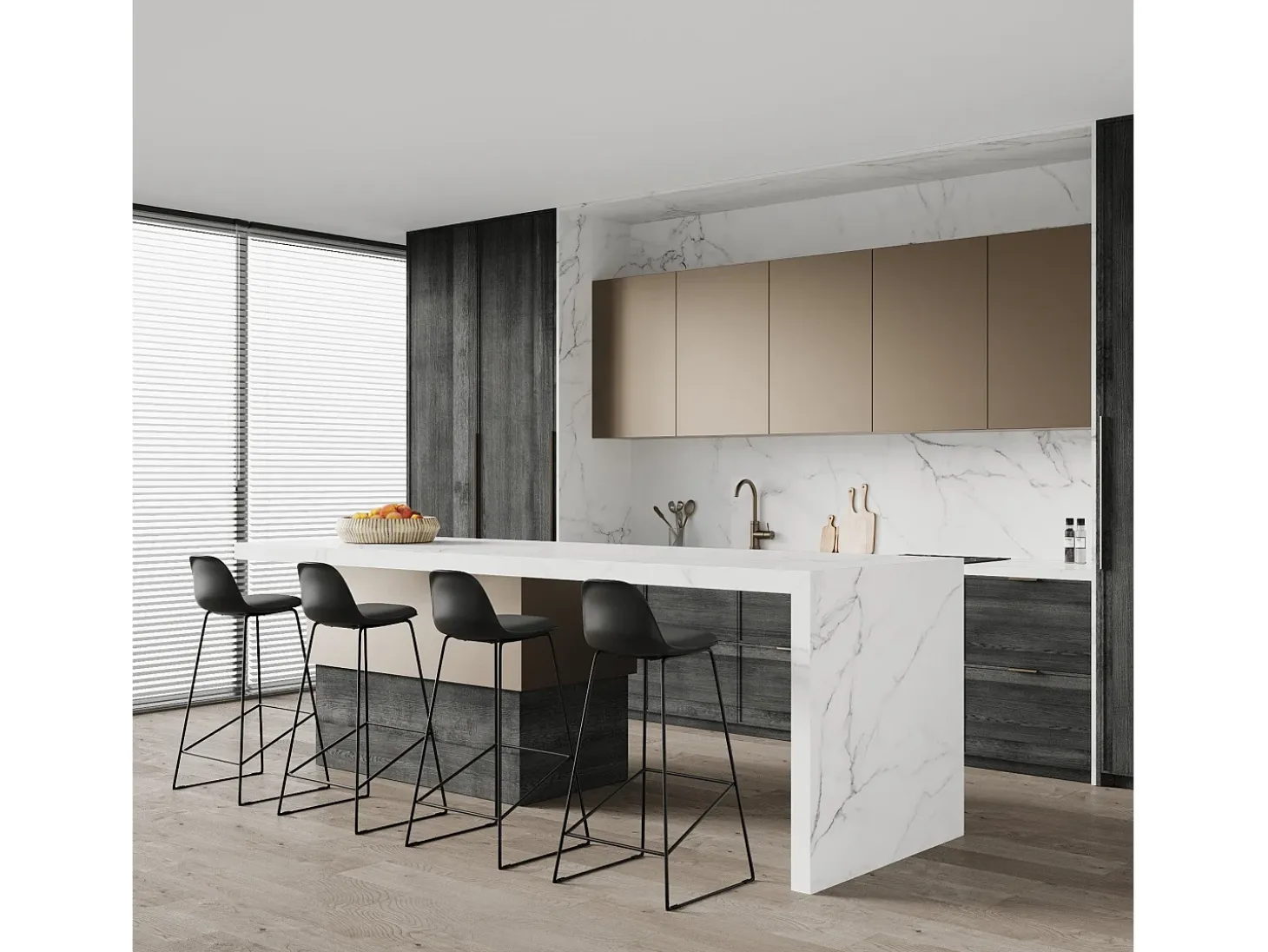 Set de 2 sillas de bar negras 75 cm - Leni