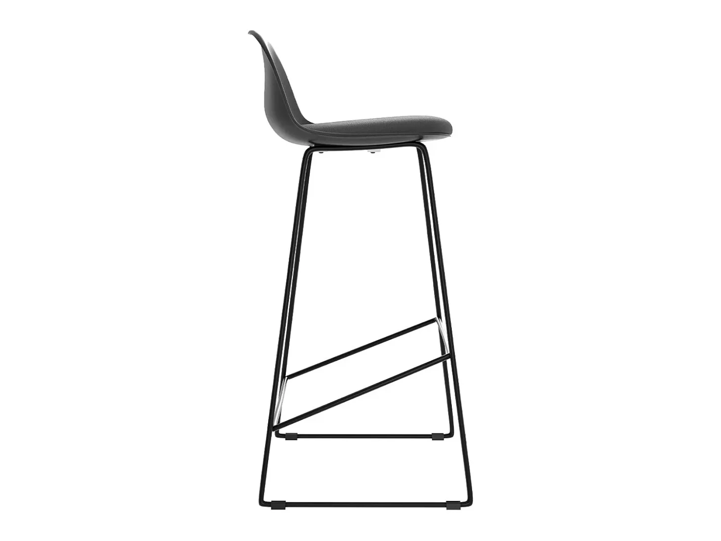 Set de 2 sillas de bar negras 75 cm - Leni