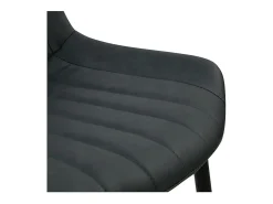 Set de 2 sillas de cuero sintético gris oscuro y metal negro - Killi