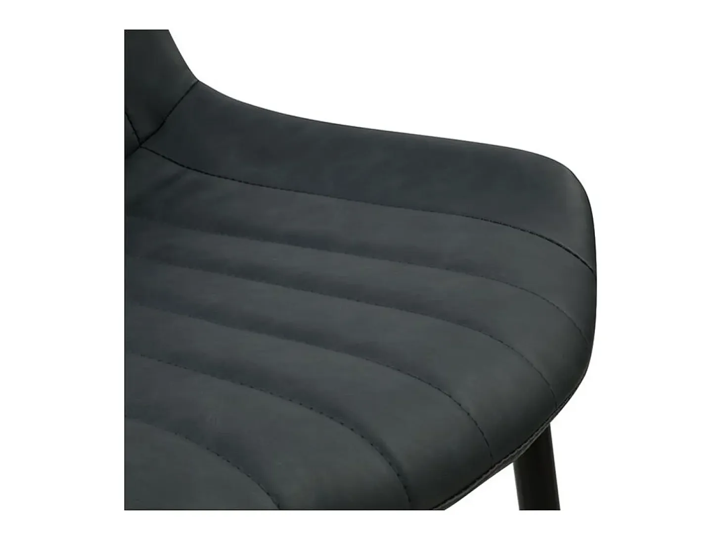 Set de 2 sillas de cuero sintético gris oscuro y metal negro - Killi