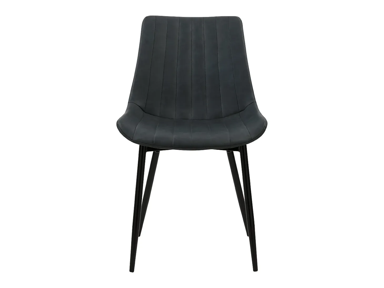 Set de 2 sillas de cuero sintético gris oscuro y metal negro - Killi