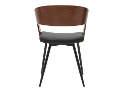 Set de 2 sillas de diseño de nogal oscuro con asiento y metal negro RIFF