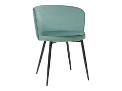 Set de 2 sillas de diseño de terciopelo verde celadón y metal negro SERIF