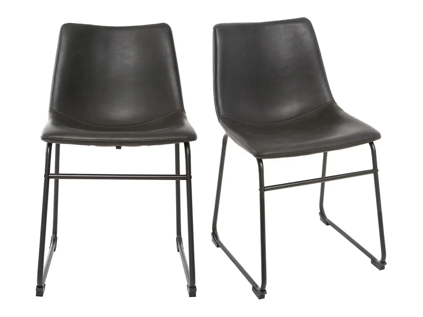 Set de 2 sillas de estilo industrial negras NEW ROCK
