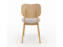Set de 2 sillas de madera clara y tela beige - Clyde