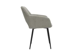Set de 2 sillas de pana color topo y metal negro LAURETTE