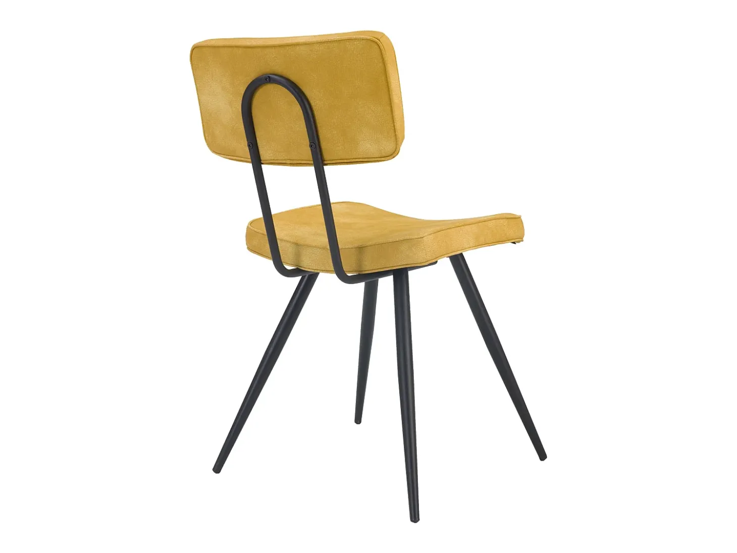 Set de 2 sillas de piel sintética, amarilla - Texas