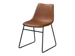 Set de 2 sillas de piel sintética marrón - Gaspard