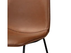 Set de 2 sillas de piel sintética marrón - Gaspard