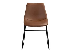 Set de 2 sillas de piel sintética marrón - Gaspard