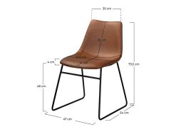 Set de 2 sillas de piel sintética marrón - Gaspard