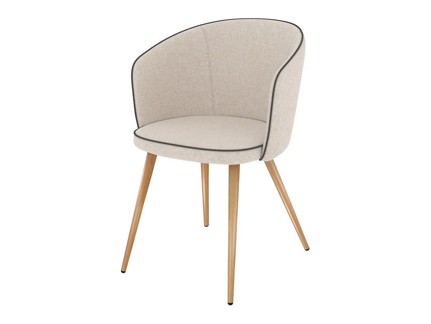 Set de 2 sillas de tela beige - Chiara